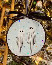 Holographic Ghosts Hand-Painted Ornament