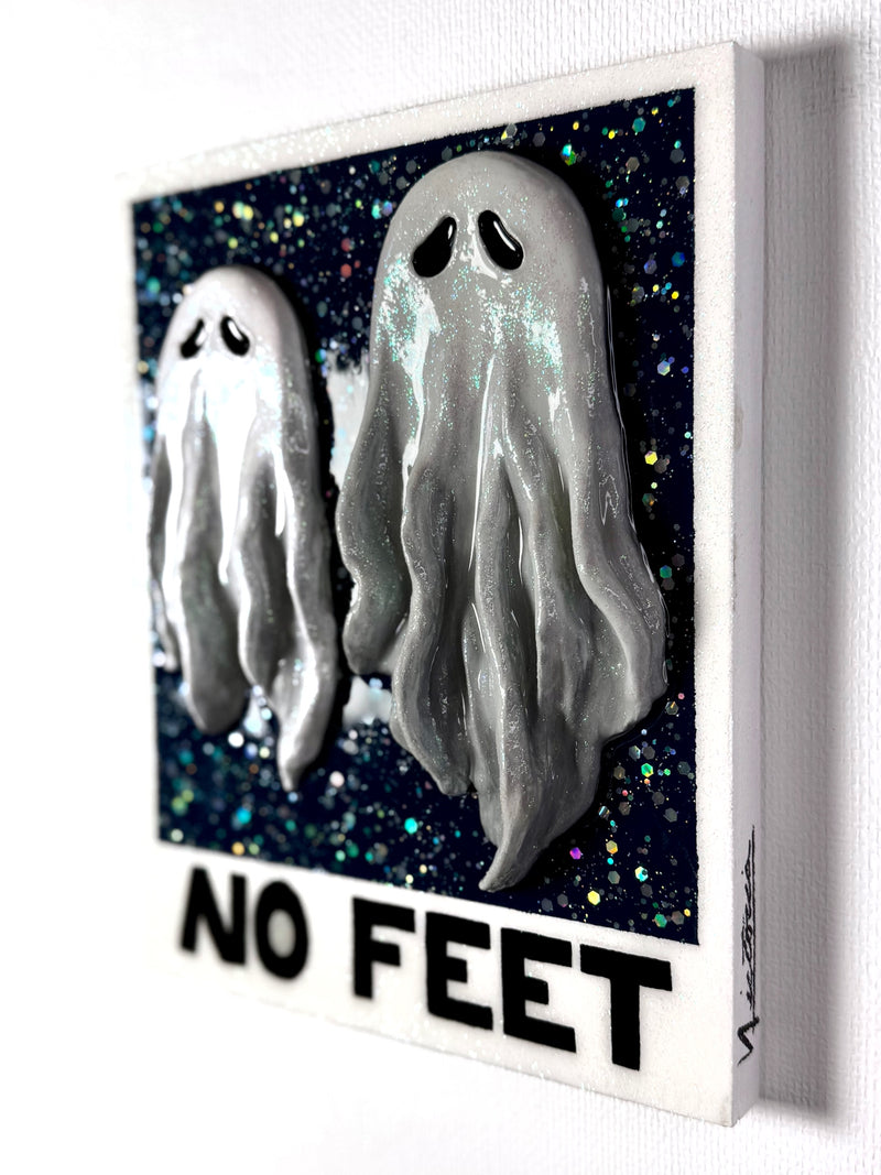 No Feet Blue Background