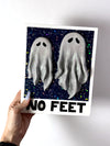 No Feet Blue Background