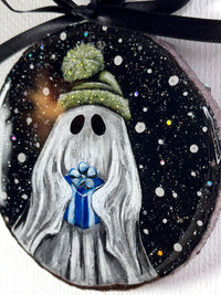 Blue Present Hand-Painted Ornament