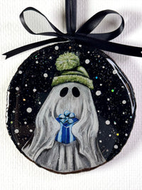 Blue Present Hand-Painted Ornament