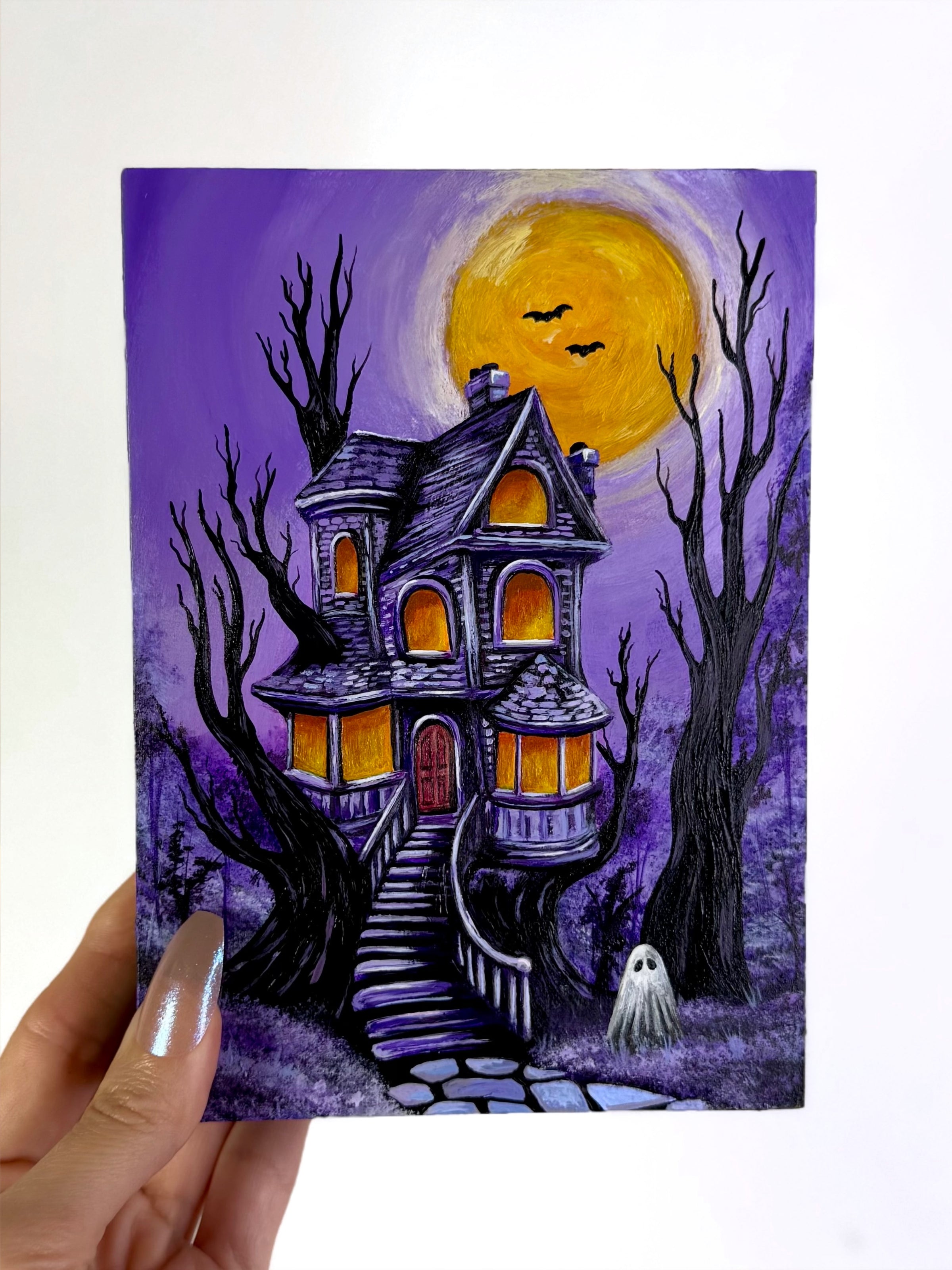 Moonlit Manor (Original Painting)