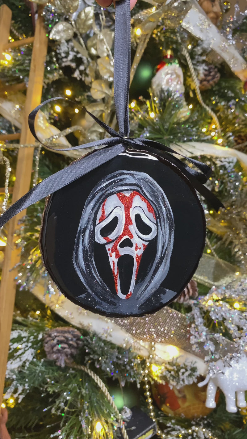 Black Holiday Scream Hand-Painted Ornament